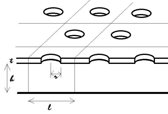 有孔ボードの吸音　ヘルムホルツの共鳴箱の吸音ピークの計算